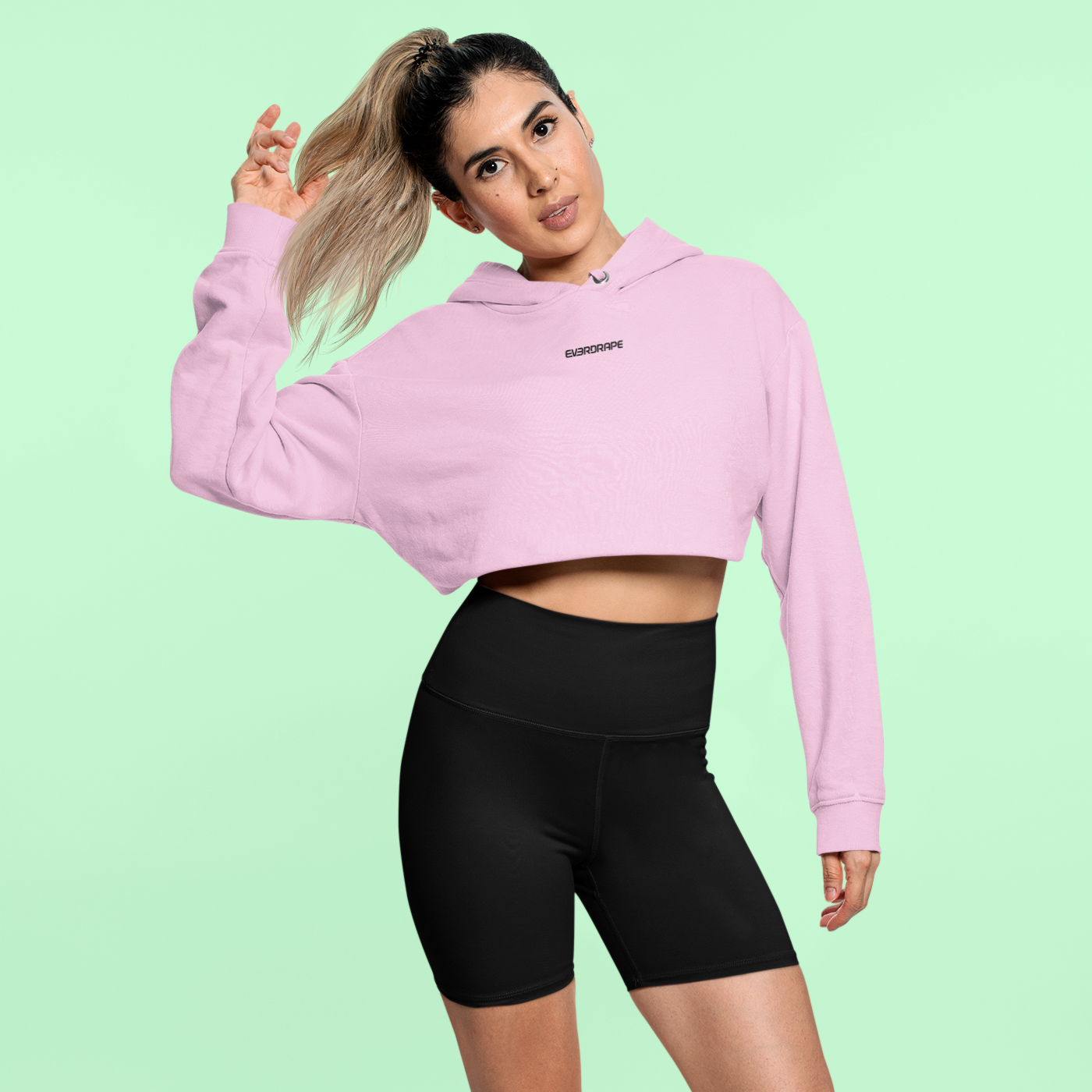 Light Pink Crop Hoodie