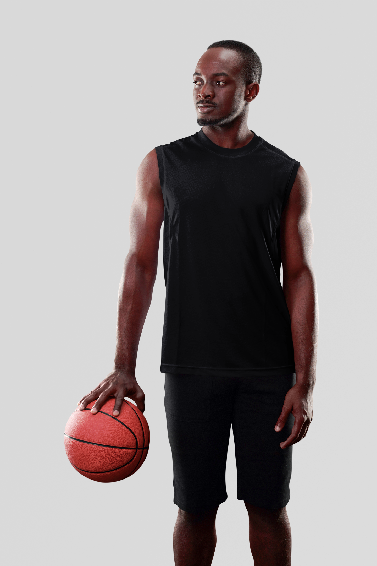 Solid Black Gym Vest