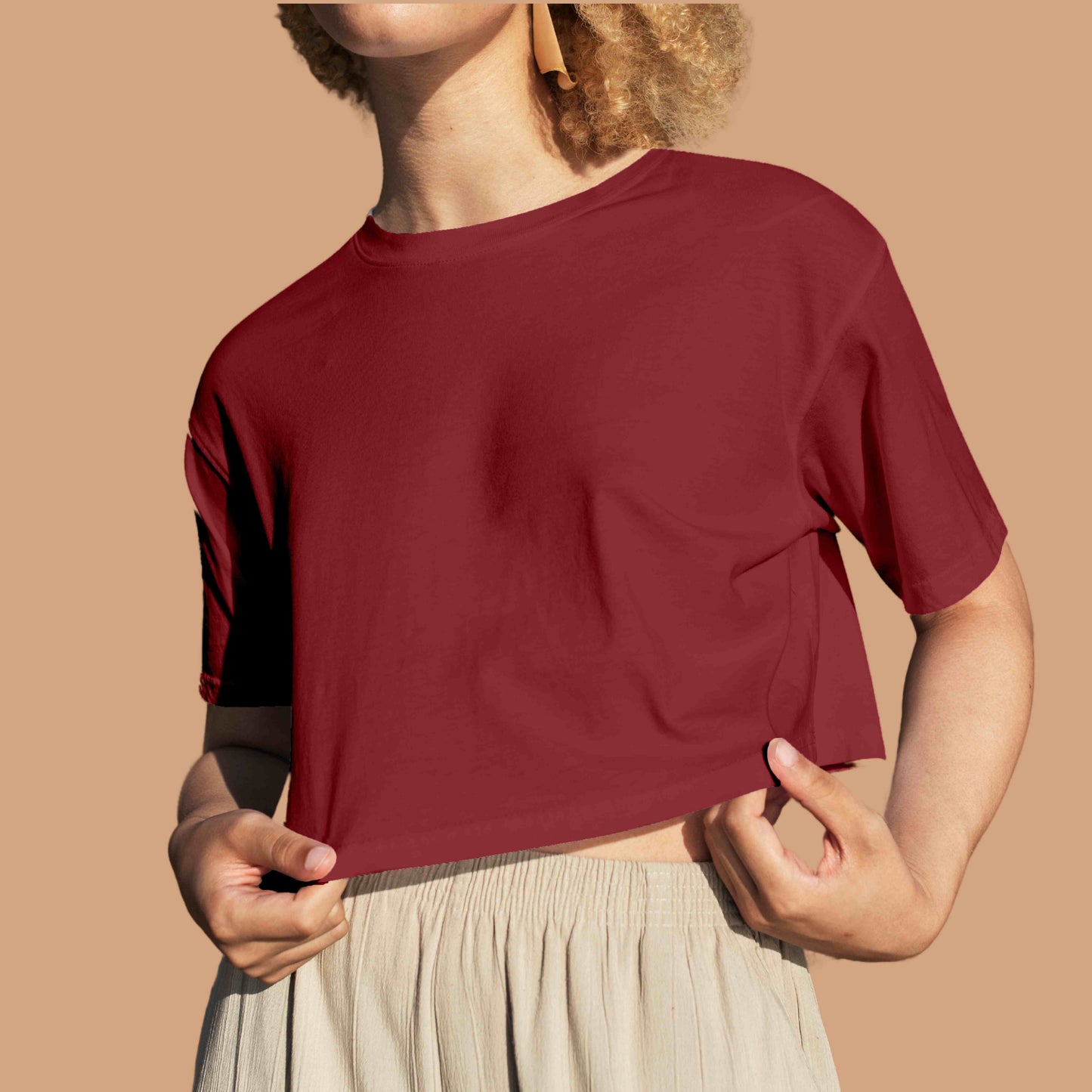 Maroon Crop Top