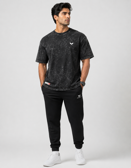 Flux Acid-Wash Oversized Tee Black