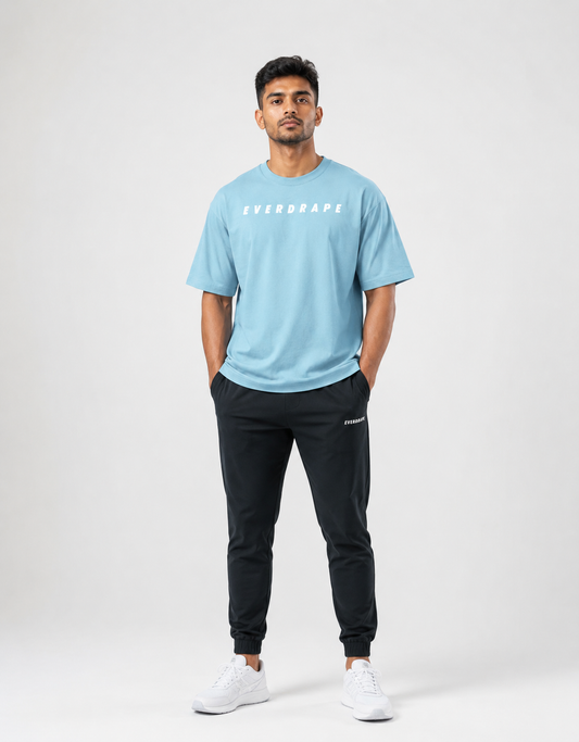 Sports Heavy Oversized T-Shirt Blue