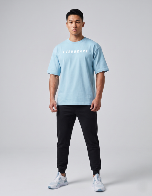 Sports Heavy Oversized T-Shirt Blue